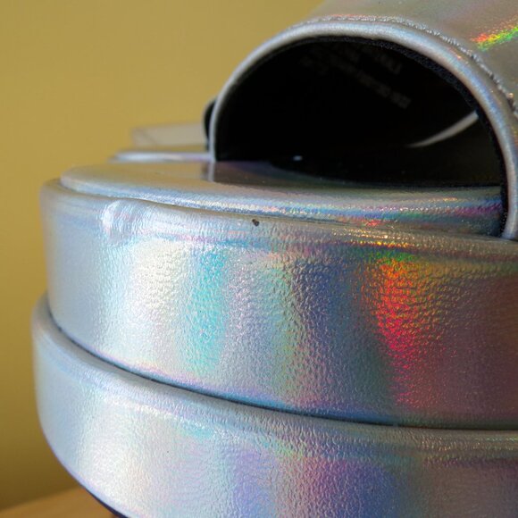 Wild Fable Women's Platforms Iridescent Silver Chunky Heels Womens Size 6 - Picture 14 of 14